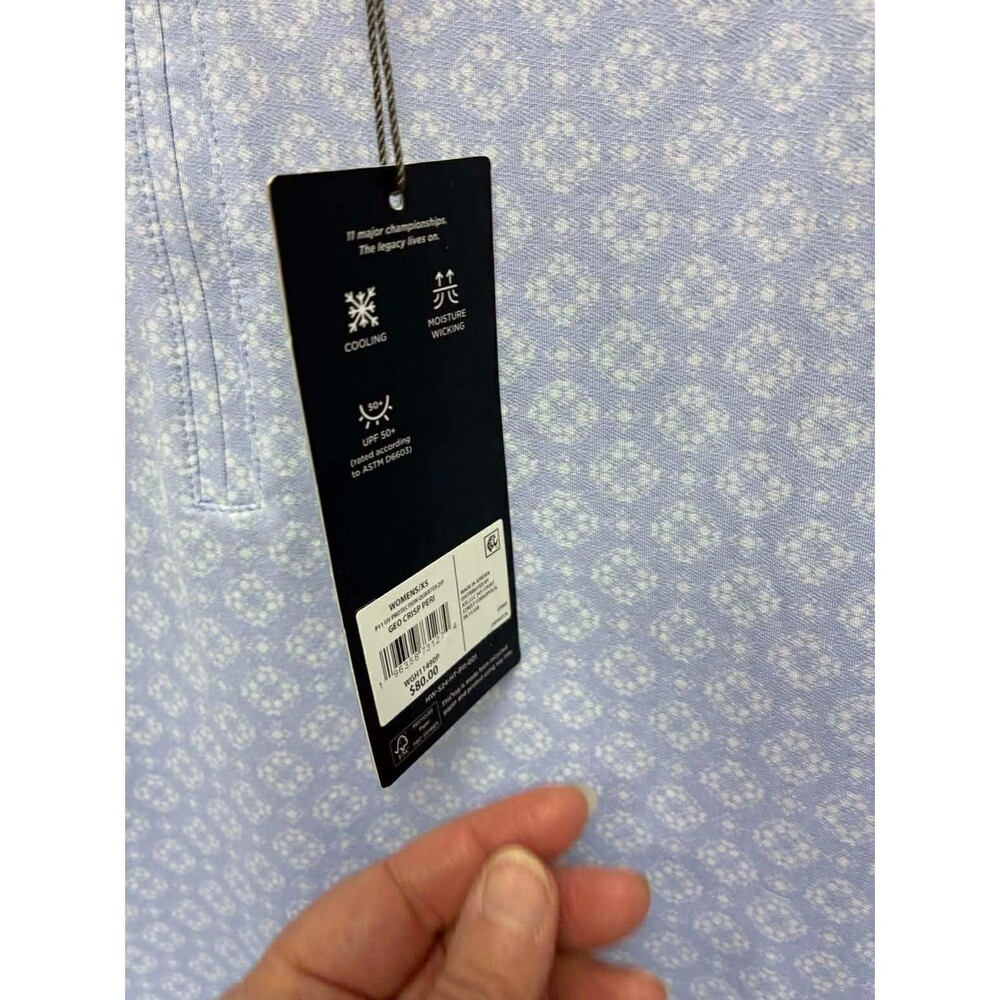 Walter Hagen Womens P11 UV Protection Quarter Zip Geo Crisp Periwinkle XS - Picture 2 of 7
